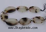 CAG9534 15.5 inches 35*55mm oval grey agate gemstone beads