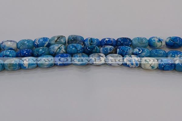 CAG9549 15.5 inches 13*18mm drum dragon veins agate beads