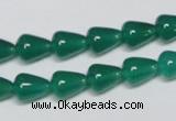 CAG956 15.5 inches 8*10mm teardrpop green agate gemstone beads