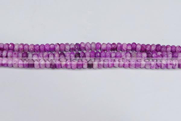 CAG9572 15.5 inches 4*6mm faceted rondelle crazy lace agate beads