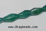 CAG958 15.5 inches 8*14mm faceted rice green agate gemstone beads