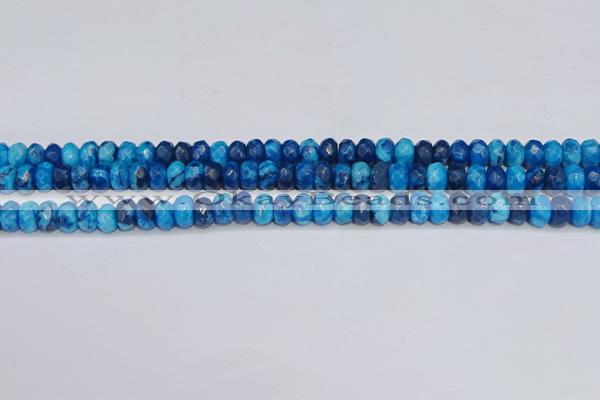 CAG9593 15.5 inches 5*8mm faceted rondelle crazy lace agate beads