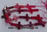 CAG9629 15.5 inches 32*48mm - 35*50mm cross dragon veins agate beads