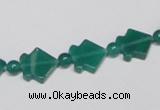 CAG963 15.5 inches 10*10mm fish green agate gemstone beads wholesale