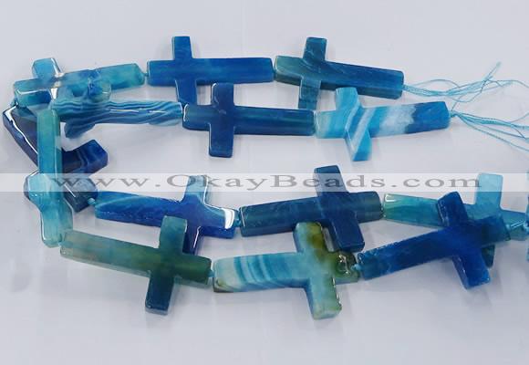 CAG9630 15.5 inches 32*48mm - 35*50mm cross dragon veins agate beads