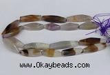 CAG9636 15.5 inches 12*45mm - 12*50mm freeform agate beads