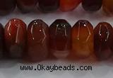 CAG9766 15.5 inches 8*16mm faceted rondelle agate gemstone beads