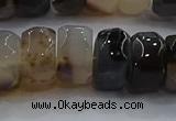 CAG9775 15.5 inches 8*16mm faceted rondelle agate gemstone beads