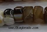 CAG9776 15.5 inches 8*16mm faceted rondelle agate gemstone beads