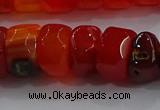 CAG9781 15.5 inches 8*16mm faceted rondelle agate gemstone beads