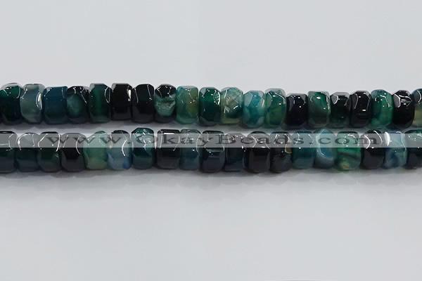 CAG9784 15.5 inches 8*16mm faceted rondelle agate gemstone beads