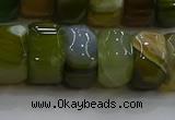 CAG9786 15.5 inches 8*16mm faceted rondelle agate gemstone beads