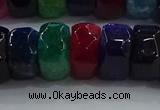 CAG9788 15.5 inches 8*16mm faceted rondelle agate gemstone beads