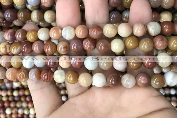 CAG9806 15.5 inches 8mm round wood agate beads wholesale