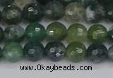 CAG9824 15.5 inches 6mm faceted round moss agate beads