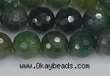 CAG9826 15.5 inches 10mm faceted round moss agate beads