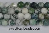 CAG9837 15.5 inches 4mm faceted round tree agate beads