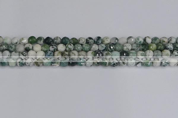 CAG9838 15.5 inches 6mm faceted round tree agate beads