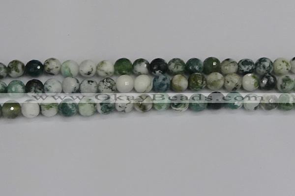 CAG9840 15.5 inches 10mm faceted round tree agate beads