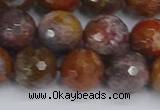 CAG9848 15.5 inches 10mm faceted round red moss agate beads