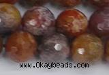 CAG9849 15.5 inches 12mm faceted round red moss agate beads