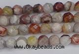 CAG9860 15.5 inches 4mm faceted round Mexican crazy lace agate beads