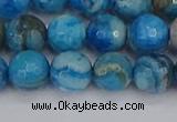 CAG9884 15.5 inches 8mm faceted round blue crazy lace agate beads