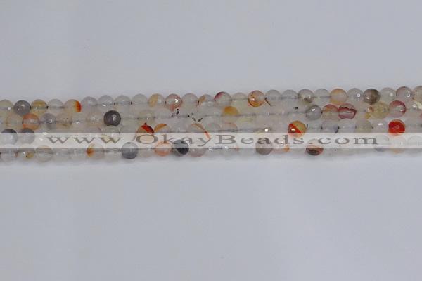 CAG9889 15.5 inches 4mm faceted round dendritic agate beads