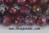 CAG9905 15.5 inches 8mm faceted round red lightning agate beads