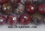 CAG9906 15.5 inches 10mm faceted round red lightning agate beads