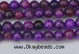 CAG9917 15.5 inches 4mm round purple crazy lace agate beads