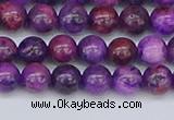 CAG9918 15.5 inches 6mm round purple crazy lace agate beads