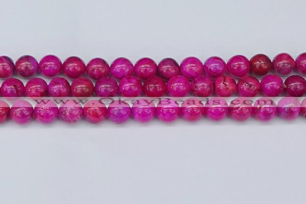 CAG9928 15.5 inches 12mm round fuchsia crazy lace agate beads