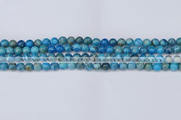 CAG9932 15.5 inches 6mm round blue crazy lace agate beads