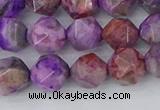 CAG9946 15.5 inches 8mm faceted nuggets purple crazy lace agate beads