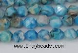 CAG9957 15.5 inches 6mm faceted nuggets blue crazy lace agate beads