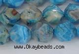 CAG9959 15.5 inches 10mm faceted nuggets blue crazy lace agate beads