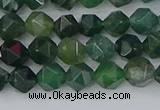 CAG9969 15.5 inches 6mm faceted nuggets moss agate beads