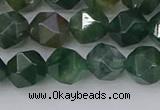 CAG9970 15.5 inches 8mm faceted nuggets moss agate beads