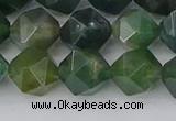 CAG9971 15.5 inches 10mm faceted nuggets moss agate beads