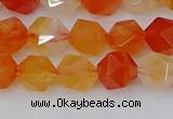 CAG9976 15.5 inches 8mm faceted nuggets red agate beads