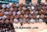 CAG9988 15.5 inches 8mm faceted nuggets red lightning agate beads