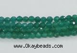 CAJ01 15.5 inches 4mm faceted round green aventurine jade beads