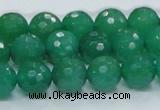 CAJ05 15.5 inches 12mm faceted round green aventurine jade beads