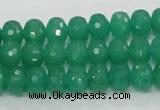 CAJ09 15.5 inches 7*10mm faceted rondelle green aventurine jade beads