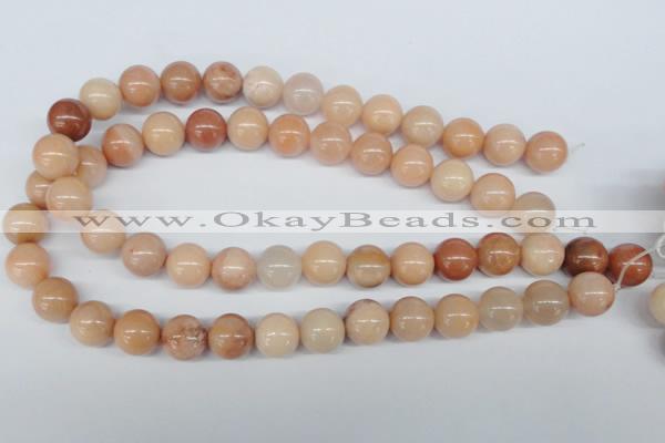 CAJ105 15.5 inches 14mm round red aventurine jade beads wholesale