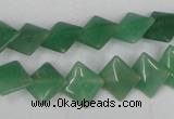 CAJ301 15.5 inches 10*10mm diamond green aventurine jade beads