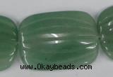 CAJ309 15.5 inches 30*40mm carved rectangle green aventurine jade beads