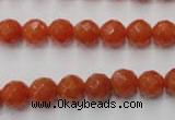 CAJ362 15.5 inches 8mm faceted round red aventurine beads wholesale