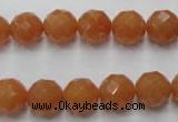 CAJ363 15.5 inches 10mm faceted round red aventurine beads wholesale